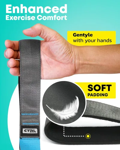 Miniatura 3 de Correa de estiramiento con bucles - Banda de estiramiento no elástica para terapia física, correa de yoga para equipo de estiramiento, bandas
