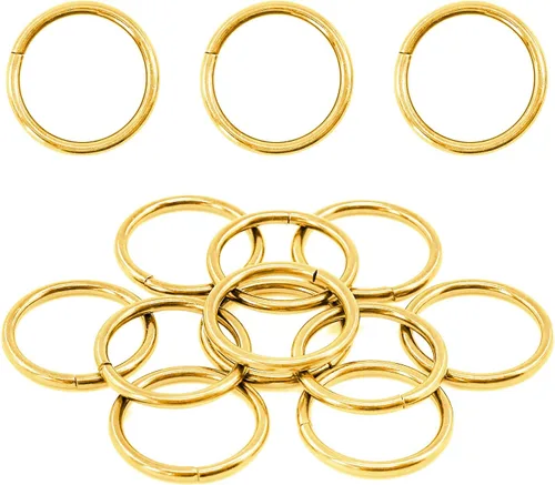 Miniatura 10 de Swpeet 60 anillos de metal multiusos de bronce resistentes de 5/4 de pulgada a 1.260 in para bolsas de hardware, anillos de mano, accesorios