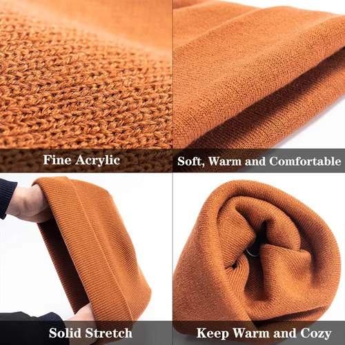 Miniatura 6 de Gorros de punto para hombre y mujer, gorro de punto para invierno, gorro suave