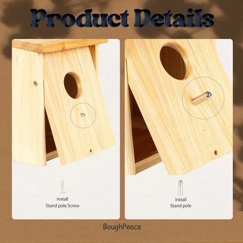 Miniatura 7 de Casas de madera para pájaros para pajareras exteriores, nido Bluebird House para cardenales, pinzón, Wren, golondrina, para ver el jardín, 1A #