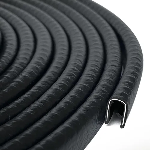 Borde de goma negro de 26 pies, se adapta a borde de 1/8 pulgadas, tira de sello de goma flexible en U para superficies afiladas/rugosas,