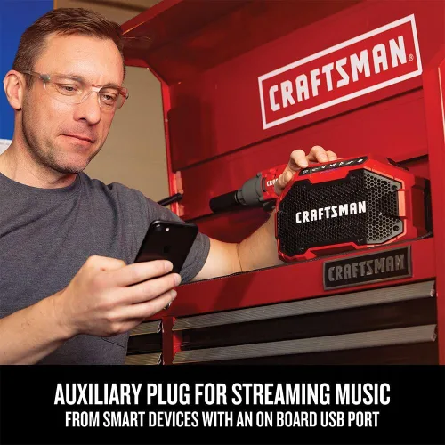 Miniatura 18 de CRAFTSMAN V20 Altavoz Bluetooth Portátil Inalámbrico, Solo Herramienta (CMCR001B), Rojo