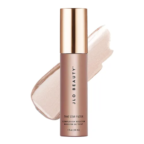 JLO BEAUTY Resaltador de maquillaje y bronceador para cara y cuerpo, potenciador líquido de la tez, gotas luminosas de imprimación iluminadora con