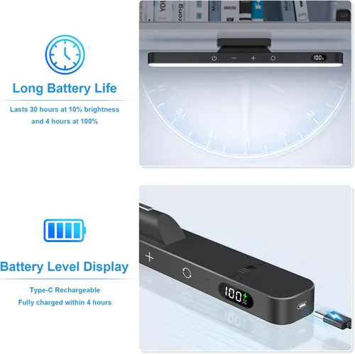 Miniatura 5 de WILLED Luces de espejo regulables de 3W, luz de pared ajustable de 3 colores con 120 LED, control táctil, luz de maquillaje recargable de 2000mAh