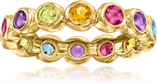 Miniatura 4 de Ross-Simons Anillo de eternidad con piedras preciosas múltiples de 1,10 qt en oro de 18 quilates sobre plata esterlina