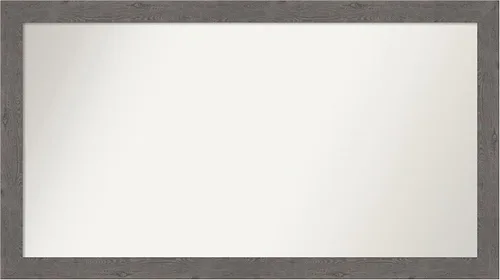 Miniatura 123 de Amanti Art Espejo de baño gris para sobre el fregadero, 31 x 48 pulgadas, espejo de tocador rectangular estrecho de color gris, marco de madera