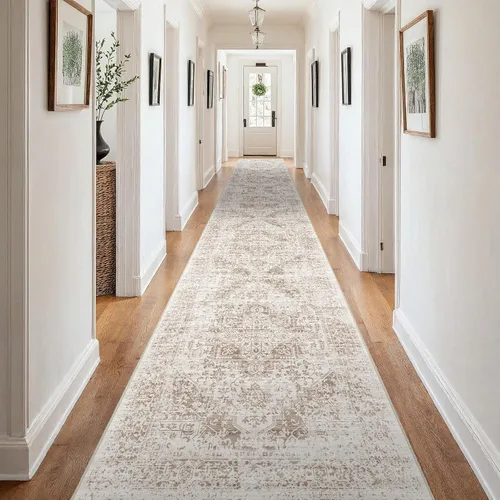 Miniatura 111 de Alfombra de área de entrada de 2 x 3 pies lavable - Alfombra de entrada pequeña neutra, alfombra de cocina, alfombra de pasillo vintage suave