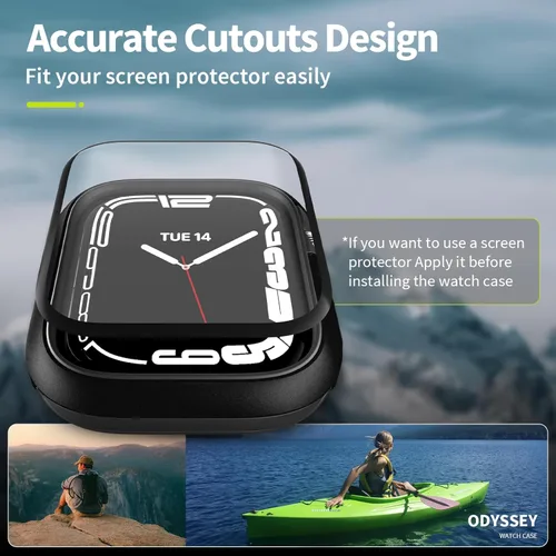 Miniatura 5 de SwitchEasy Odyssey - Funda de aluminio de grado aeronáutico para Apple Watch Series 9/8/7 de 1.614 in, con parachoques interior que absorbe los Azul