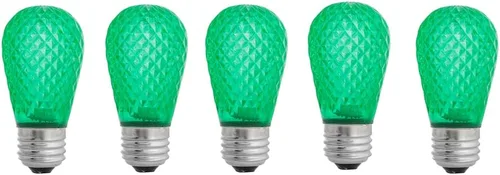 Miniatura 10 de Lente facetada LED azul S14 - Bombilla de cadena de patio