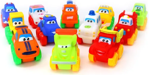 Miniatura 3 de Big Mo's Toys Baby Cars - Juego de autos de juguete de goma suave, vehículos pequeños para bebés y niños pequeños, 12 piezas
