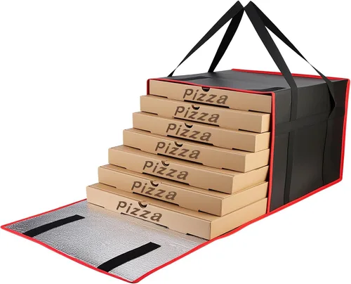 Miniatura 18 de Bodaon Bolsas de pizza para entrega, bolsa de entrega de pizza aislada para conductores de entrega, 20 x 20 x 6 pulgadas, bolsas calentadoras
