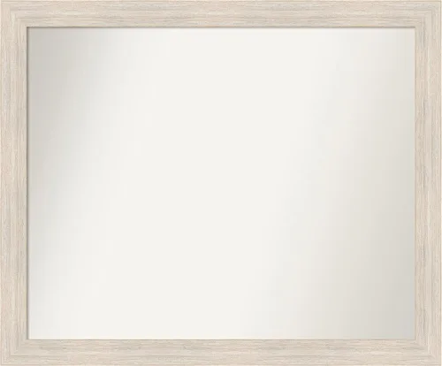 Miniatura 105 de Amanti Art Espejo de baño blanco para sobre el fregadero, 30 x 35 pulgadas, espejo de tocador rectangular estrecho de Eva de oro blanco, marco