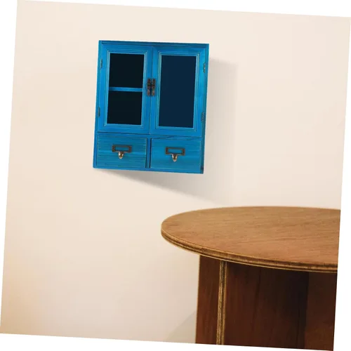 Miniatura 5 de LIFKOME Arqueado Gabinete de pared Caja de almacenamiento de madera Almacenamiento bajo Decoración de cocina montada en la pared