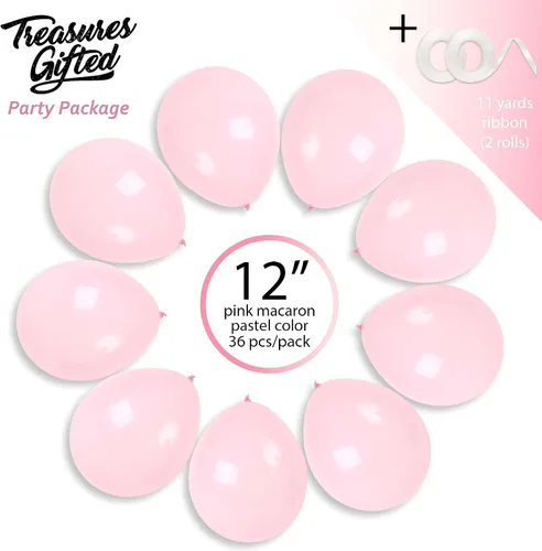Miniatura 2 de Treasures Gifted Globos rosa pálido, globos rosa pastel, globos rosa rubor, globos rosa mate, globos rosa bebé de 12 pulgadas, globos rosas grandes