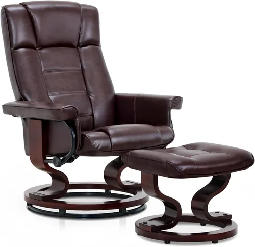Miniatura 12 de MCombo - Sillón reclinable manual giratorio con otomana, juego de silla y otomana para autocaravana espacios pequeños, sala de estar, dormitorio