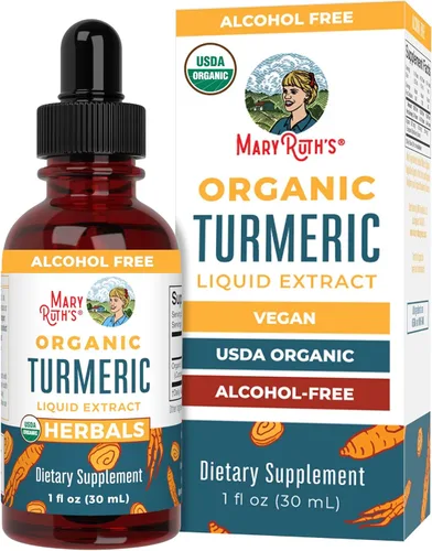 MaryRuth Organics Extracto líquido de cúrcuma orgánica, sin azúcar, orgánico por la USDA, suplemento de cúrcuma orgánica, sin OMG, sin gluten,