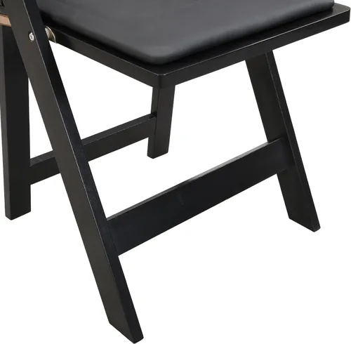 Miniatura 4 de Ball & Cast Silla plegable tapizada, paquete de 4, marco de madera maciza, altura del asiento de 16.9 pulgadas, respaldo y cojín de diseño