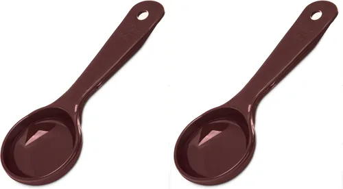 Carlisle FoodService Products Measure Miser - Cuchara medidora sólida con mango corto, 1.5 onzas, color marrón (paquete de 2)