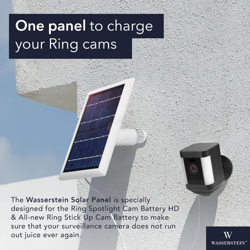 Miniatura 2 de Wasserstein Panel solar compatible con la batería de la leva del foco del anillo, batería de la leva del anillo y Reolink Argus Pro