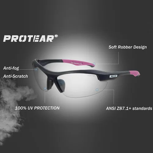 Miniatura 2 de Anteojos de seguridad transparentes para hombres y mujeres, resistentes a los arañazos, ANSI Z87, 100% protección UV, protección ocular antivaho