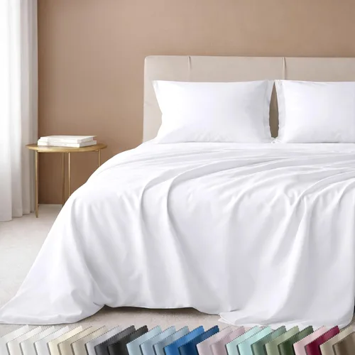 Miniatura 15 de California Design Den Juego de sábanas de lujo tamaño King - 100% algodón, 600 número de hilos, sábanas King de bolsillo profundo, ropa de cama