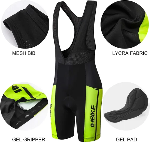 Miniatura 5 de INBIKE Conjunto de camiseta de ciclismo para hombre, manga corta, con cremallera completa, transpirable, secado rápido, camiseta de bicicleta