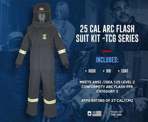 Miniatura 2 de Oberon Arc Flash Suit Kit - 25CAL - Includes Hood, Coat and Bib - TCG SERIES
