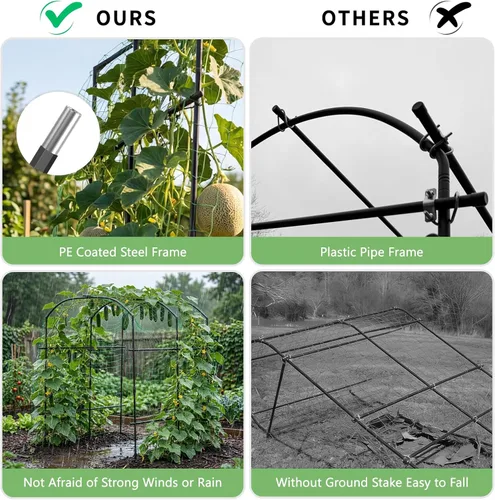 Miniatura 6 de DoCred Enrejado de arco de jardín alto para plantas trepadoras, 87 pulgadas de alto, soporte de metal para plantas trepadoras, arcos de enrejado