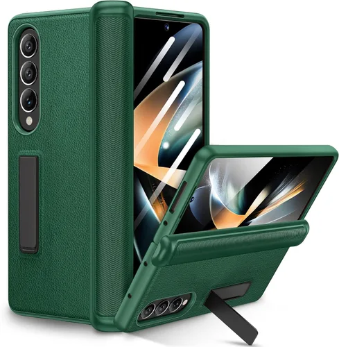 Miniatura 14 de Ruky - Funda para Galaxy Z Fold 4 con protección de bisagra, color negro Fundas de cuerpo completo con soporte magnético y protector de pantalla