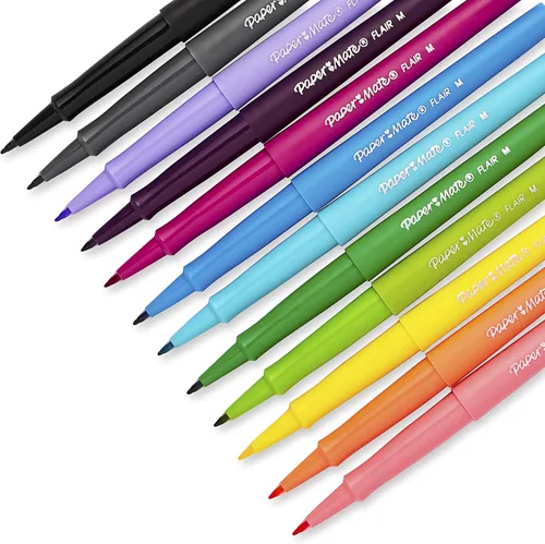 Miniatura 3 de Paper Mate Flair rotuladores de punta de fieltro, punta media (0.028 pulgadas / 0.7 mm), colores tropicales y clásicos, 12
