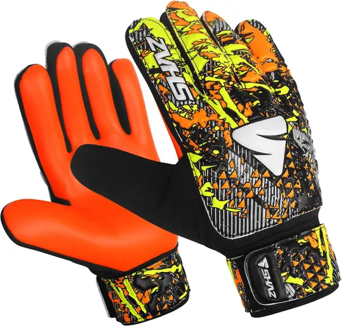 Shaz Guantes de portero de fútbol para niños y jóvenes, guantes de portero de fútbol antideslizantes de 0.157 in, palma de látex con agarre fuerte y