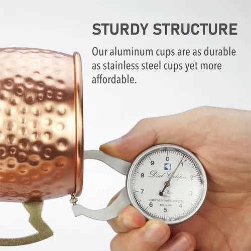 Miniatura 8 de ARORA Moscow Mule - Juego de 4 tazas de aluminio martilladas hechas a mano para bebidas de cóctel, bar de cerveza, regalos de fiesta, color cobre