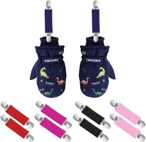 Miniatura 8 de UTTPLL Clips para guantes de acero inoxidable, clips para guantes para niños, bebés, niños y niñas de invierno, clips elásticos para guantes