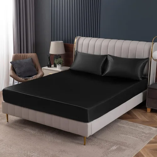 Miniatura 19 de Homiest Sábana Plana de Satén Blanco - Ropa de Cama de Colchón Full de Lujo y Ultra Suave