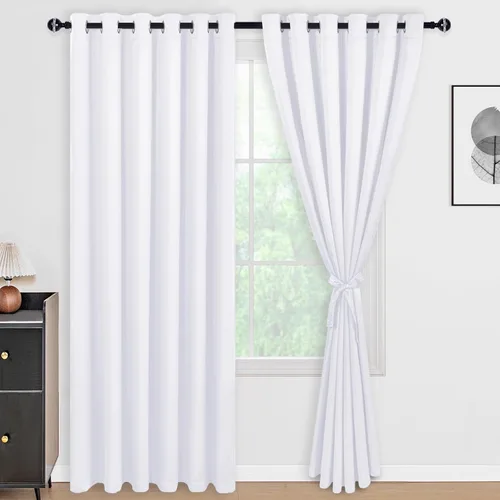 Miniatura 86 de DWCN Cortinas 100% opacas de 84 pulgadas de largo para dormitorio con forro negro, paneles de cortina de ventana de doble capa con aislamiento Azul