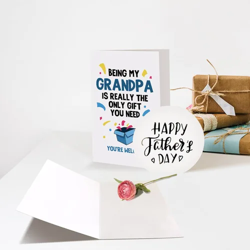 Miniatura 3 de Chenive Tarjeta del día del padre para marido de esposa, romántica tarjeta feliz del día del padre para él, cuánto amas a nuestra familia y cuida