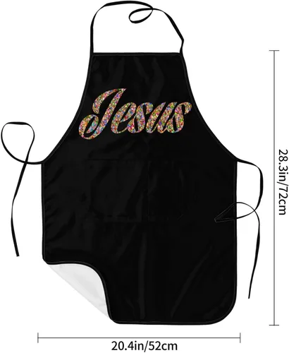Miniatura 4 de Delantal de Jesús, delantales de cocina para hombres y mujeres, delantal de cocina, delantal de chef, delantales de jardín ajustables con 2 bolsillos