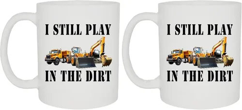 Miniatura 4 de Rogue River Tactical Taza de café divertida, la mejor taza de trabajador de la construcción, todavía juego con tractores, retroexcavadora, camión