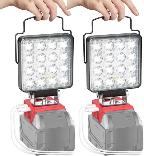 Miniatura 11 de Ecarke Luz de trabajo LED compatible con batería Milwaukee18V, luces de trabajo inalámbricas de 128 W, 12800 lm de luz de batería de linterna