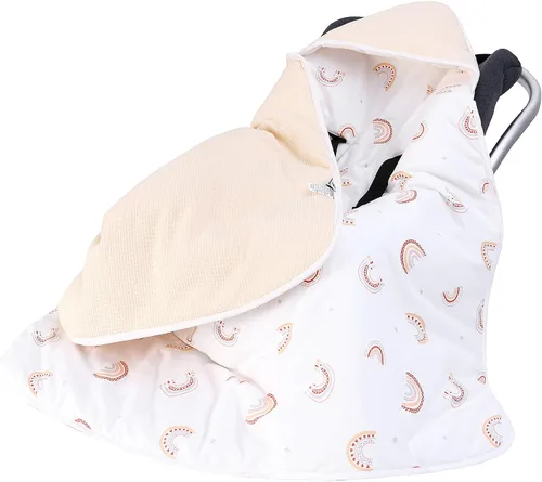 Miniatura 12 de Miracle Baby Manta Envolvente para Asiento de Coche para Bebés, Manta de Gofre para Asiento de Coche para Bebés Recién Nacidos, Doble Capa Adecuada