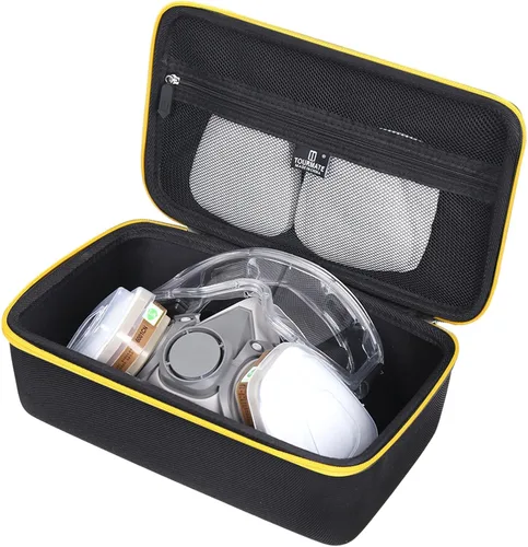 Miniatura 8 de Tourmate Funda rígida de EVA compatible con 3M media pieza facial, funda de viaje para 6200/07025(AAD)/6503QL/3M P100 cartucho respirador/filtro