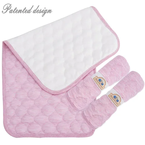 Miniatura 3 de BlueSnail Forro acolchado más grueso impermeable para cambiador, 3 unidades (rosa 13 x 27 pulgadas)