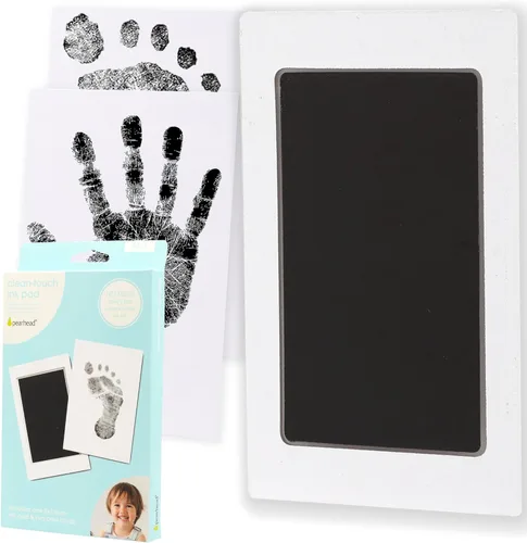 Pearhead Almohadilla de Tinta para Bebé Clean-Touch, Almohadilla de Tinta Clean-Touch Sin Desorden con Tarjetas de Impresión, Segura para la Piel,