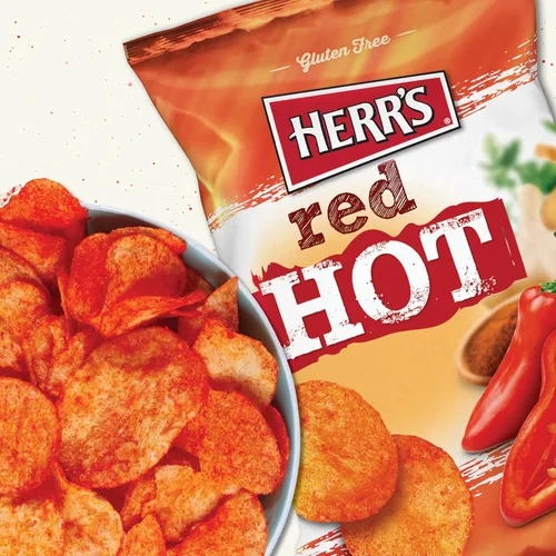 Miniatura 9 de HERR'S Papas fritas Red Hot, 1 onza (paquete de 36 bolsas) – Papas fritas crujientes y picantes – Perfectas para los amantes de los snacks que les