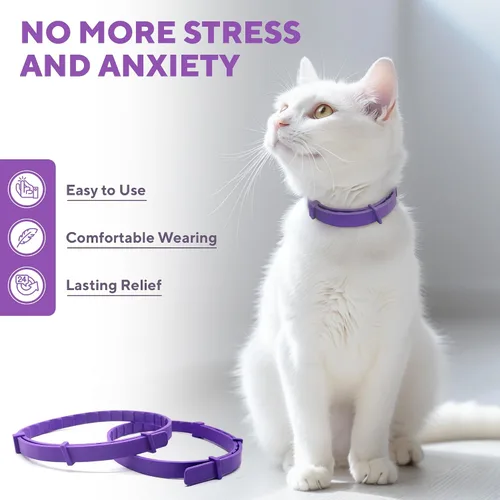 Miniatura 5 de Collar calmante para gatos y productos antiansiedad para mascotas, collares de feromonas calmantes felinas y alivio del estrés para gatos, ayuda