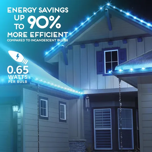 Miniatura 4 de Iluminación para fiestas. Repuesto de foco para luces de navidad de LED facetado C9 para tomas E17, nivel comercial con ahorro de energía. Focos