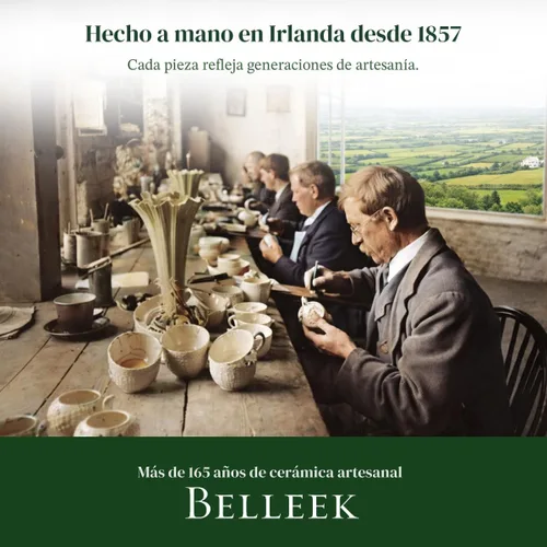 Miniatura 7 de Belleek Classic Kylemore - Caja de baratijas de 4.4 pulgadas, almacenamiento decorativo de porcelana Parian hecha a mano, decoración de trébol