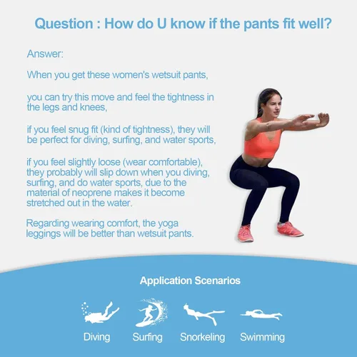 Miniatura 6 de GoldFin pantalones de traje de neopreno para mujer, 2 mm de neopreno, pantalones para mantenerse caliente para aeróbicos acuáticos, buceo, surf