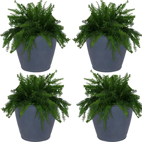 Miniatura 24 de Sunnydaze Anjelica - Maceta grande de plástico para plantas, maceta grande de plástico de doble pared para exteriores con agujeros de drenaje Óxido