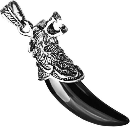 Miniatura 2 de Collar con colgante tribal para hombre de Beadnova con cadena de acero inoxidable de 18.0in